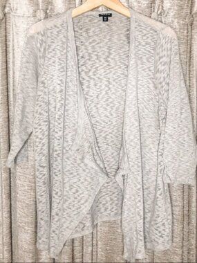 Torrid Gray Three Quarter Sleeve Burnout Waterfall Front Cardigan Torrid Size 00